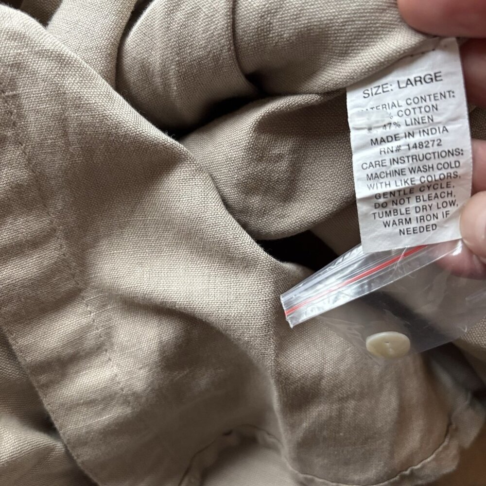 Embelish By Creative Co Linen Cotton Dress Womens L Lagenlook Peasant Cottage - Picture 13 of 16